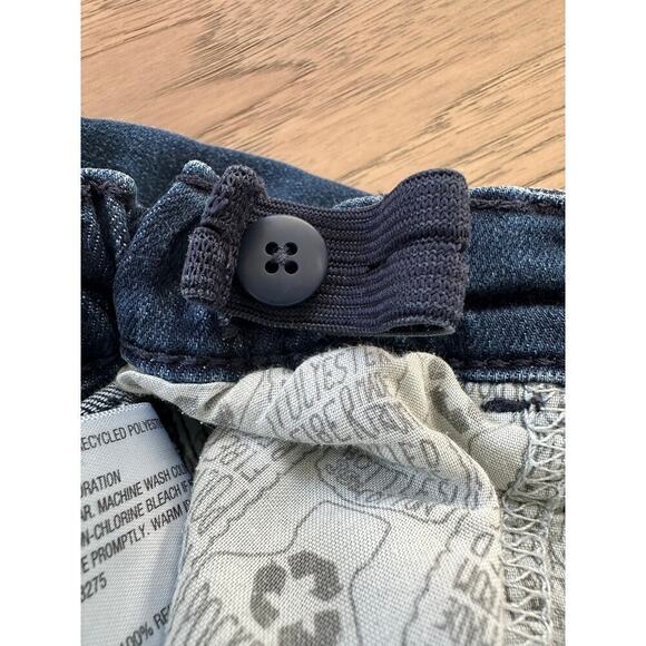 Cat and Jack Boys Dark Wash Adjustable Waist Denim Distressed Skinny Jeans Sz 6 - Picture 8 of 9